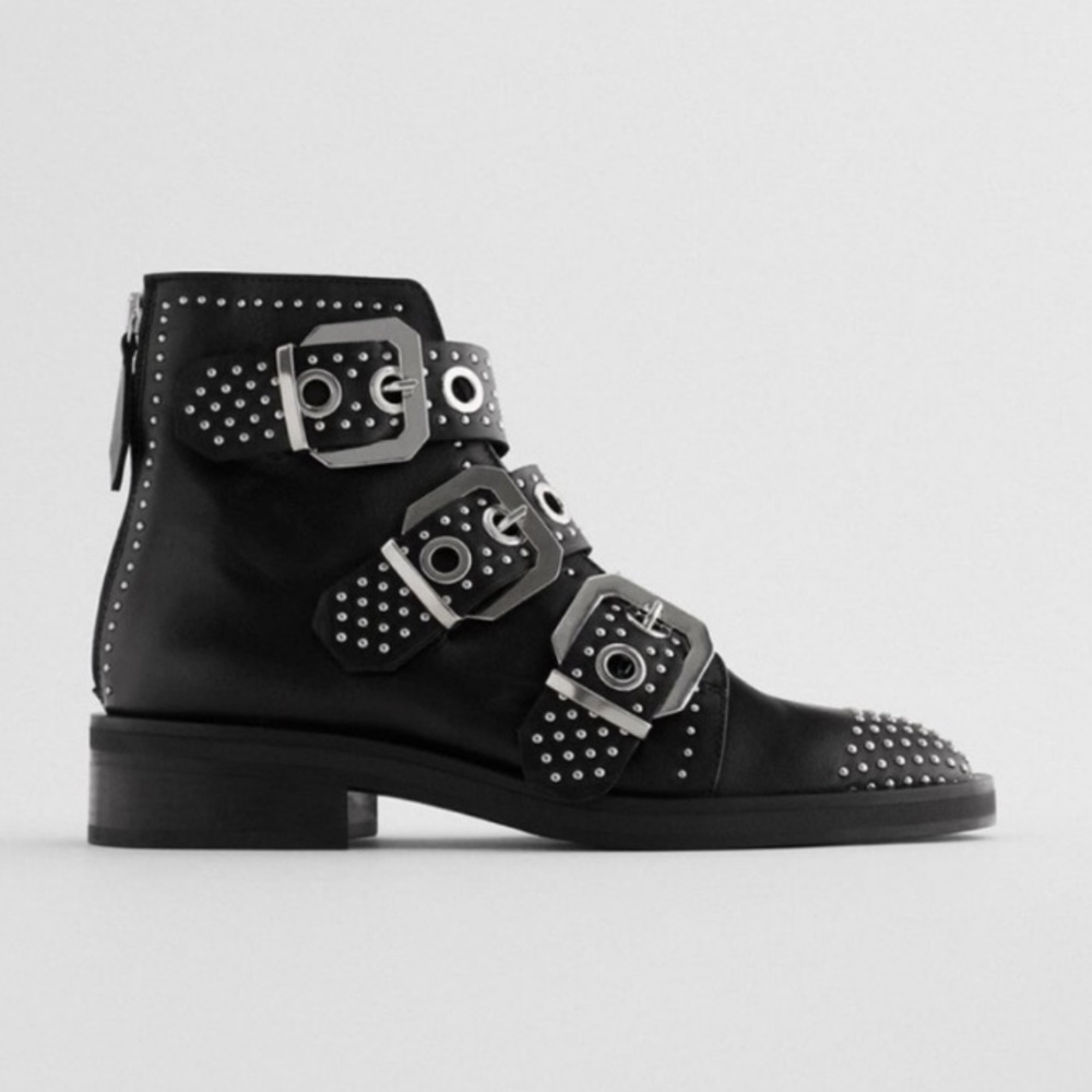 Studded buckle Zara booties